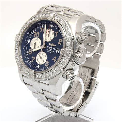 breitling blauwe plaat diamant